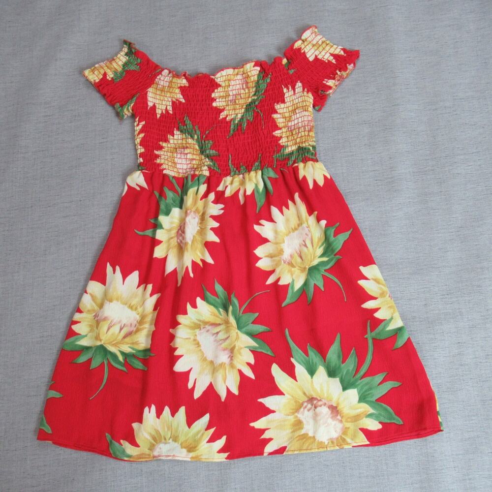 Show Me Your Mumu Dress Womens Small Red Floral Dolly Smocked Tropical Beachy